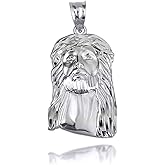 Claddagh Gold Jesus Christ Head Diamond Cut Pendant Necklace Fine Real Solid 925 Sterling Silver