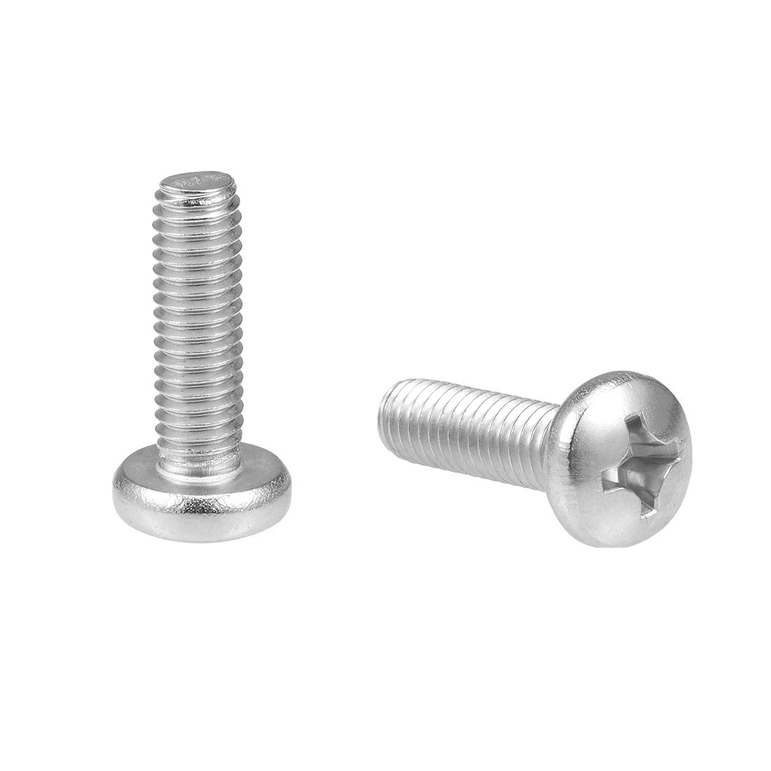 sourcing map M6x20mm Machine Screws Pan Phillips Cross Head Screw 304 Stainless Steel Fasteners Bolts 10Pcs