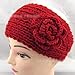 HuntGold Lady Women Fashion Camellia Warm Soft Wool Crochet Headband Knit Wide Hair Band(red)