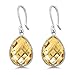 Gem Stone King 14.00 Cttw Citrine Quartz Teardrop Dangle Earrings For Women | 925 Sterling Silver | Gemstone Birthstone | Pear Shape 16X12MM