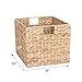 Decorative Hand-Woven Water Hyacinth Wicker Storage Baskets, Set of Three 13x11x11 Baskets Perfect for Shelving Units