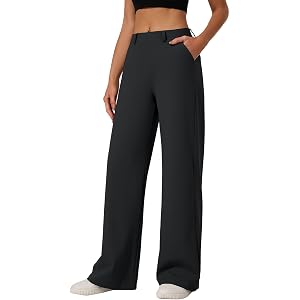 Womens Wide Leg Dress Pants Work Slacks Dressy Casual Trousers with Pockets | 5 Inseams,Breathable,Buttery Soft,Petite/Regula