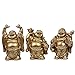 BRABUD 6pcs Resin Statue Laughing Buddha Statue Lucky Happy Buddha Figurines Feng Shui Decoration (2.5'' Gold)