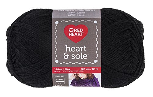 Red Heart Heart & Sole Yarn, Black