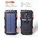 Soluser 25000mAh Portale Solar Power Bank Shockproof/Dustproof 2.1A USB Output Battery Bank, Outdoor Solar Charger Phone External Battery with Strong LED light for iPad iPhone Android cellphones