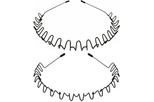 bodbop XINGZHE Metal Hairband - Unisex Elastic Non-Slip Wavy Headband for Sports, Fashion, 2 PCS