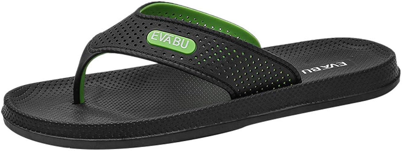 Amazon.com | Mens Flip Flops Beach Sandals Lightweight EVA Sole Comfort Thongs Green | Sandals