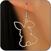 Gold Bunny Rabbit Earrings for Women Hollow Easter Bunny Dangle Earrings Dainty Spring Holiday Animal Earring for Easter Jewelry Gifts Accessories