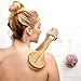 Healthyezz Loofah, back brush, shower hook Bundle. Boar Bristle Long Wooden Handle Wet or Dry Body Brush, 4 Loofah Bath Poufs and Two Suction Hooks for Loofah & Exfoliating Brush –