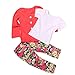 Franterd Baby Girls Clothes Set, Long Sleeve T-Shirt Tops+Coat+Pants Outfits
