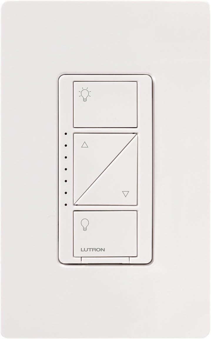 Lutron Caseta Smart Home Dimmer Switch, Works with Alexa, Apple HomeKit, and the Google Assistant | for LED Light Bulbs, Incandescent Bulbs and Halogen Bulbs | PD-6WCL-WH | White - - 