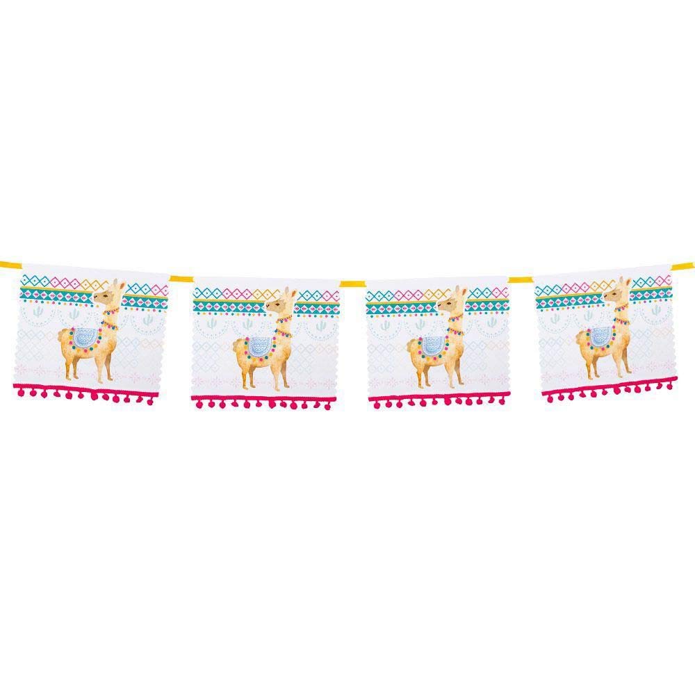 Boland 54434 Lama Bunting, Length 400 cm, Bunting, Garland, Hanging Decoration, Carnival, Theme Party, Birthday, Summer, Garden