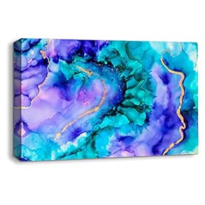 Canvas Wall Art Beautiful Abstract Ink Painting Artwork for Home Prints Framed - 12x18 inches