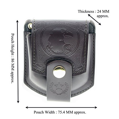 Genuine Leather Pouch Large Size Pocket Watch Holder US Eagle Stamping LP02