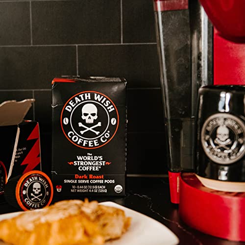 Death Wish Coffee Single Serve Pods Extra Kick of Caffeine Dark