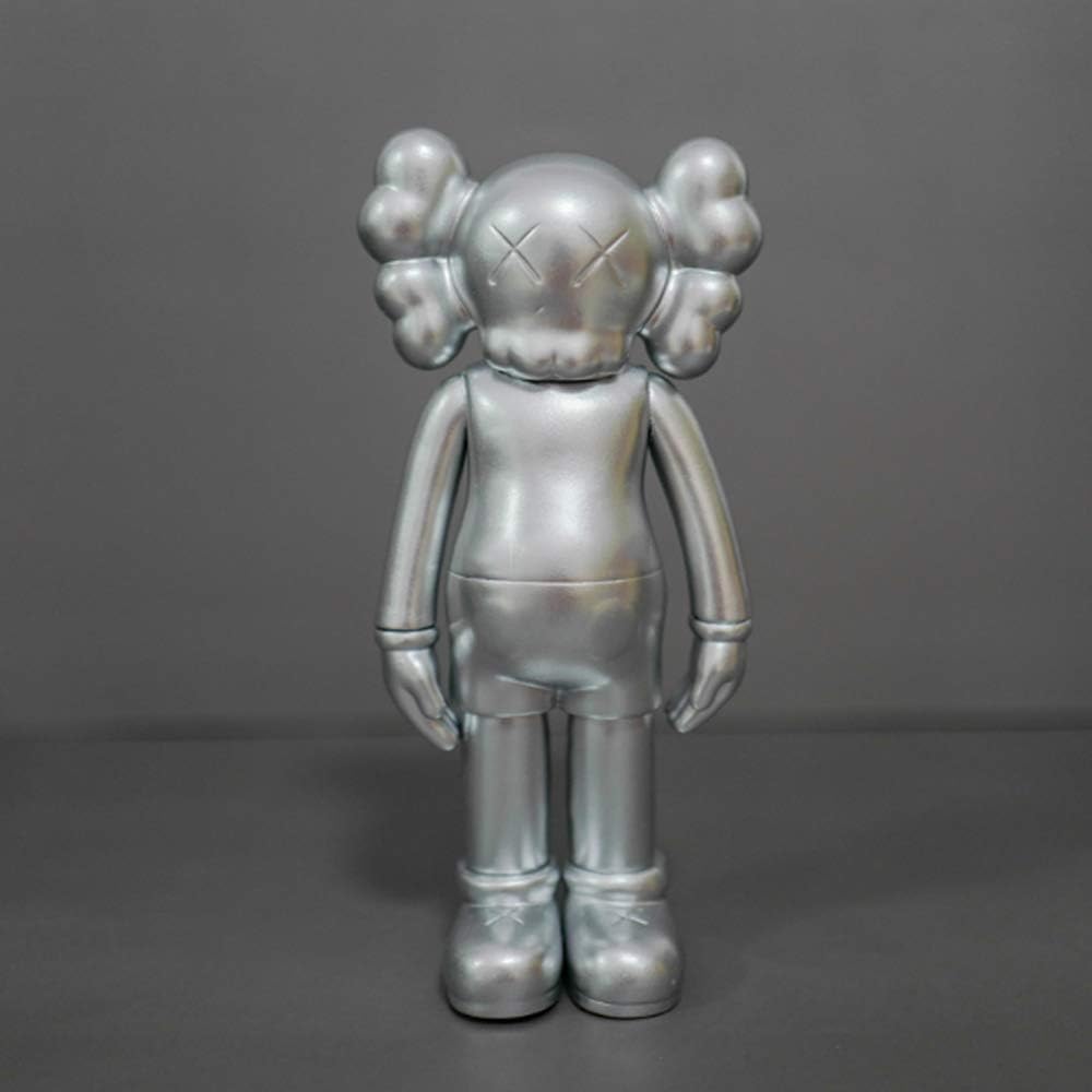 XUELZ Popular Kaws Standing Doll Figure Hand-made Model Doll Toy Cartoon Decoration Trendy Toy Gift 37cm Silver-37cm