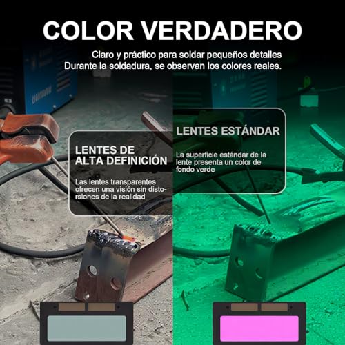 TGEXYI Careta para Soldar, Careta Electronica para Soldar, Desmontable Facial Soldadura conOscurecimiento Autom Tico, Bloquea la Radiación UV, Aislamiento Térmico, Viene con 20 HojasProtectoras