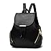 Z-joyee Casual Purse Fashion School Leather Backpack Shoulder Bag Mini Backpack for Women & Girls,Black2