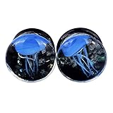 Lianrun Luminous White / Blue Jellyfish Ear Plugs Expander Tunnels Stretcher Gauge 0g-5/8