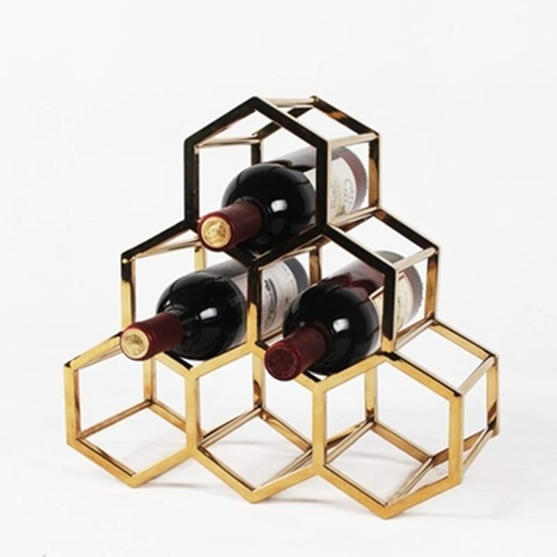 Metal Wine Rack Free Standing Tabletop Gold Wine Rack