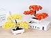 Frjjthchy Mini Artificial Bonsai Tree Plants with Plastic Cement Pots for Home Office Décor (Rose Red)