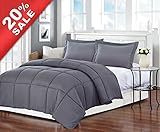Gray Polyester Medium Warmth King Down Alternative Comforter Duvet Insert ,104" X 88"
