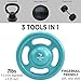 Empower Grip Plate Weighted Fit Disc, Kettlebell, Dumbbell, 3-in-1 Weight Set, Medicine Ball with Handles, 7 lb