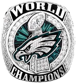 Zoga Philadelphia Eagles Championship Ring, Super Bowl LII Replica Fans' Ring Size 9-12 (Ver.3)