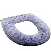 Soft Toilet Seat Cushion Washable and Comfortable Toilet Seat Cover Pads Reusable Thicker Warmer Cover Pads with Zipper (Grey)