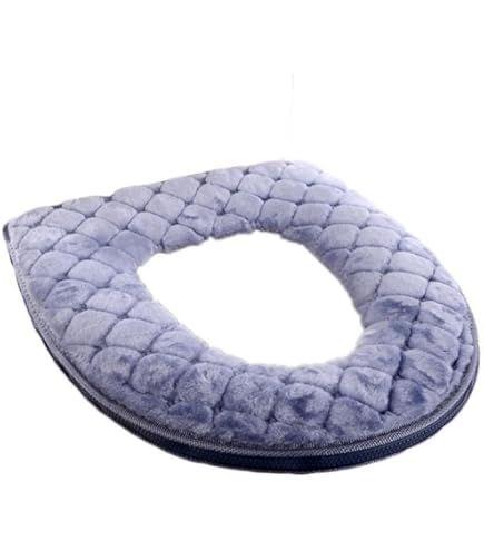 2-Pack Toilet Seat Covers - Soft Plush Cushion, Washable & Warm, Fits Most Toilets (Gray)