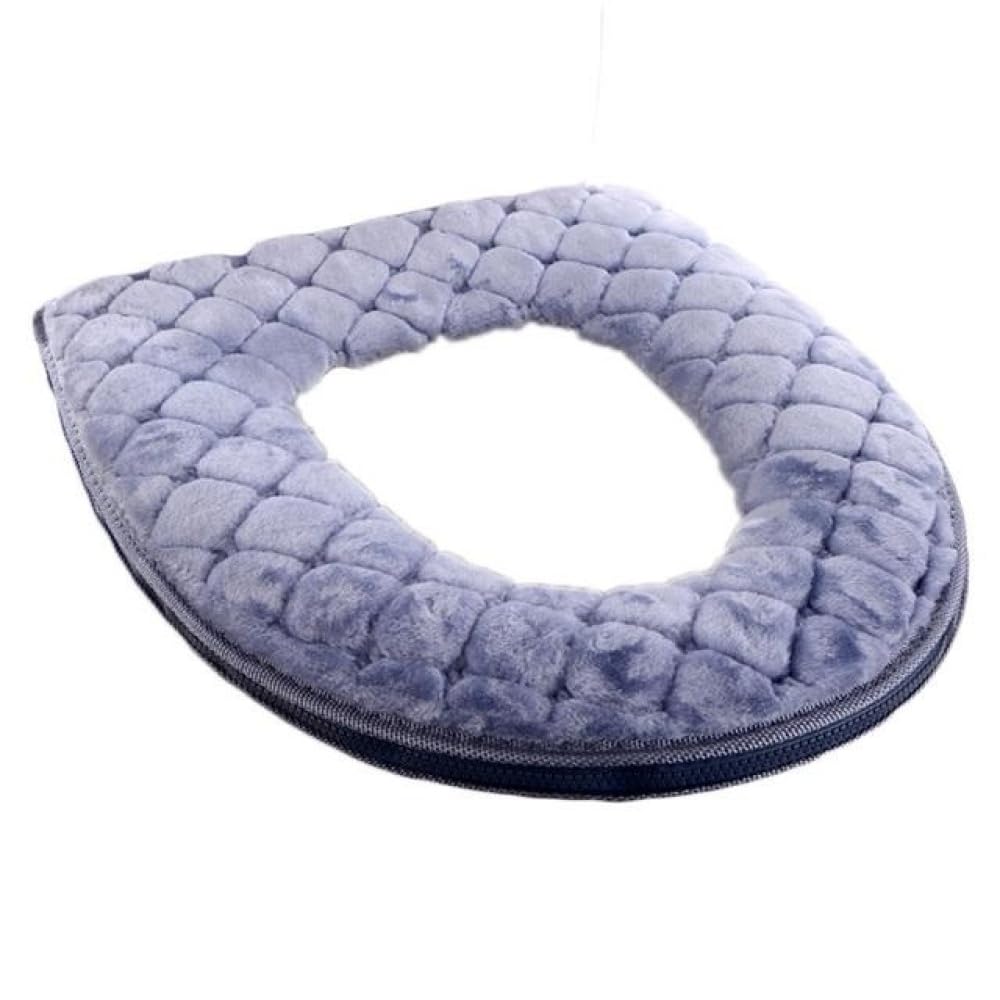 Photo 1 of Soft Toilet Seat Cushion Washable and Comfortable Toilet Seat Cover Pads Reusable Thicker Warmer Cover Pads with Zipper (Grey)
