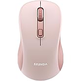 seenda Bluetooth Wireless Mouse, Dual Mode, Quiet 1600 DPI, Pink | Dual-mode Bluetooth and 2.4G USB mouse with quiet clicks, smooth tracking, ergonomic design, and 12-Months battery life