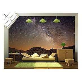 Milky Way Over The Desert of Bardenas, Spain - Removable Wall Mural | Self-Adhesive Large Wallpaper - 66x96 inches