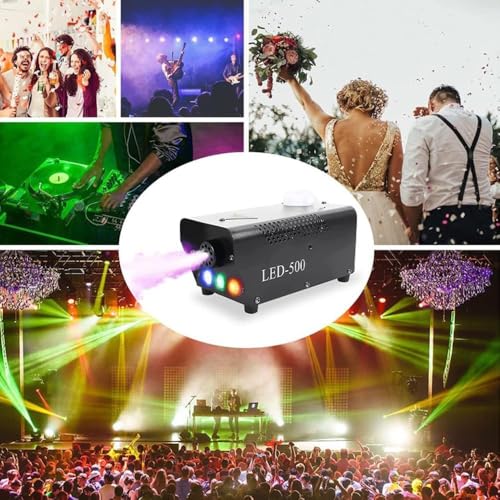 Máquina de Fumaça, Máquina de Fumaça, Máquina de Neblina Portátil, Neblina de Atualizada com Luzes LED, 500W com Efeito de Luzes de E Controle Remoto