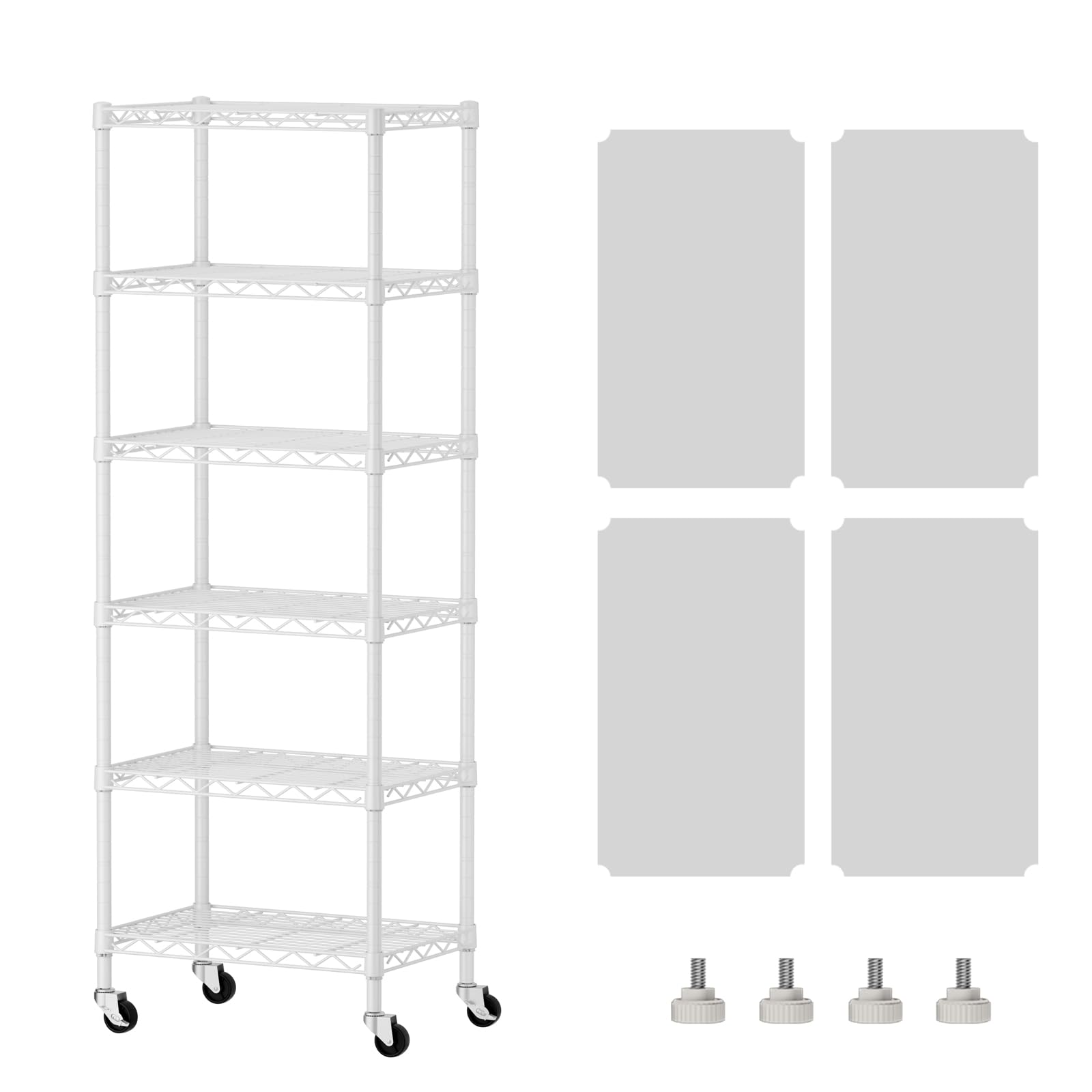 Photo 1 of (used)(missing pieces) SINGAYE 6 Shelves Storage Shelf Wire Closet Bathroom Organizers Metal Pantry Kitchen Small Garage Shelving Unit 
