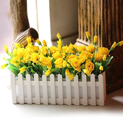 Artificial Silk Rose, Flowers For Wedding floral arrangement Nearly Natural Fabricated Flowers Center table Flower Arrangement / Gifts For Living Room Kitchen Office And Party Decoration.