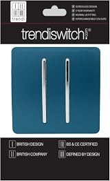 Trendi Switch Midnight Blue 2 Gang 2 Way 240V Screwless Front Plate 10A view 2