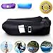 GADUGE Outdoor Inflatable Lounger & Pool Chair, Hangout Sofa & Inflatable Couch for Bedroom, Floats on Water - Includes Pockets, Comfy Headrest, Bottle Opener, Stake & Bag(Black)