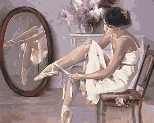 Oil Painting by Number Kit, DIY oil Paint by Number Canvas Painting Ballet Girl (16x20inch, Unframe)