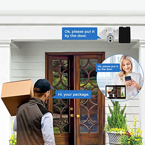 Hiseeu Solar Camera Outdoor, 4PCS 4MP Wireless Security Camera System with 10in LCD, 2-Way Audio, PT 360, Night Vision, Motion Detection, 10CH Expandable, 2.4G WiFi