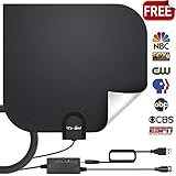 TV Antenna, Double-Sided Digital Indoor HDTV Amplified Antennas 60-90 Miles Range Smart Switch Amplifier Signal Booster, Free Local Channels 4K HD 1080P VHF UHF All TV's - 16.5ft Coaxial Cable
