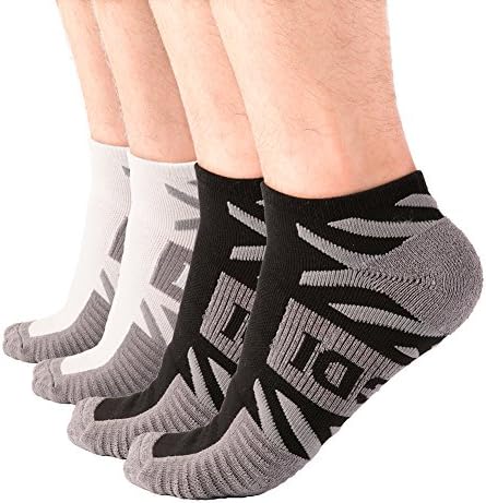 Yingdi Copper Compression Padded Cushion Socks for Men - Moisture Wicking and Antimicrobial Black and White Pack of 2 Pairs