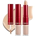 TIRTIR Glide&Hide Blurring Concealer - Creamy texture, Conceals dark circles and wrinkles, Dual formula (liquid tip & balm st