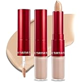 TIRTIR Glide&Hide Blurring Concealer - Creamy texture, Conceals dark circles and wrinkles, Dual formula (liquid tip & balm stick), Long-lasting wear, Korean Makeup, #4.5N, 0.28 Oz