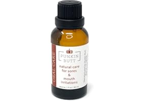 Punkin Butt Oral Care 1 oz Glass Bottle. Chamomile, clove, peppermint. Natural, safe, effective; Cruelty-Free, Vegan, use as often as needed.