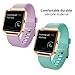Fitbit Blaze Bands Small, JAKPAS 2PCS Silicone Replacement Bands with Rose Gold Frame for Fitbit Blaze Smart Fitness Watch (Turquoise & Light Purple)