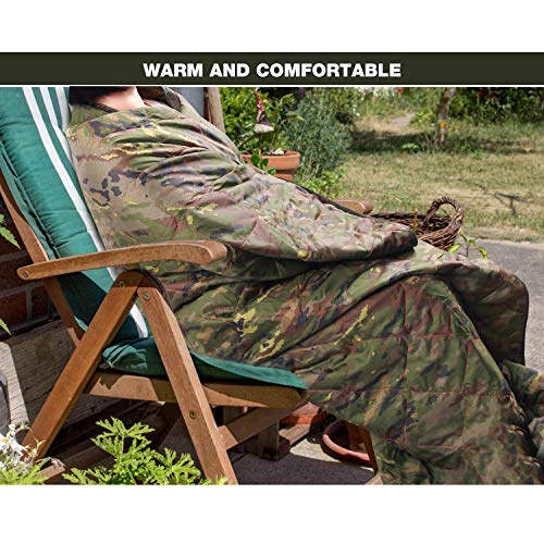 REDCAMP Large Poncho Liner Waterproof with Zipper All Weather, Outdoor Lightweight Multi-Purpose Military Style Woobie 94" 55"