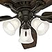 Hunter Fan 52 inch Bronze Traditional Ceiling Fan with Swirled Marble Glass Light Kit and Remote Control (Renewed) (Without Remote)