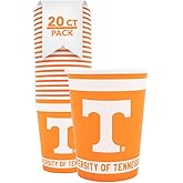 Desert Cactus University of Tennessee Paper Cups UT Volunteers 20 Count 9 Ounce Cold Beverage Cups for Tailgates, Graduation and Events (Design A)
