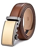Fire Kirin Men's Leather Ratchet Dress Belt- Length is Adjustable - Delicate Gift Box (Waist Size:26-36